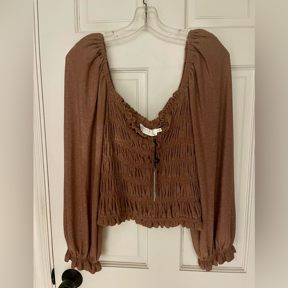 ASTR the label mauve sparkle blouse
